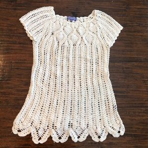 Vivienne Tam White Crochet Top